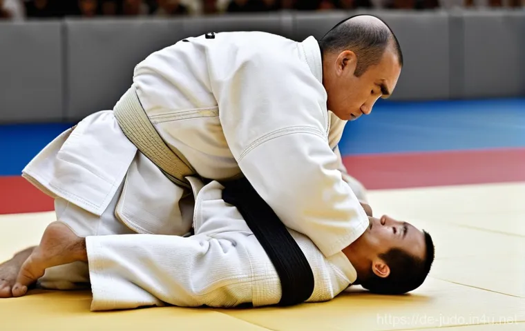 유도 경기에 필요한 심판 규정 - **A detailed shot of an official Judogi check before a major Judo competition.** Two male or female ...