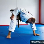 Home 17 유도 연습용 매트 구매 가이드 - **Prompt 1: Focused Home Training on a Quality Mat**
"A confident adult male or female judoka, a...